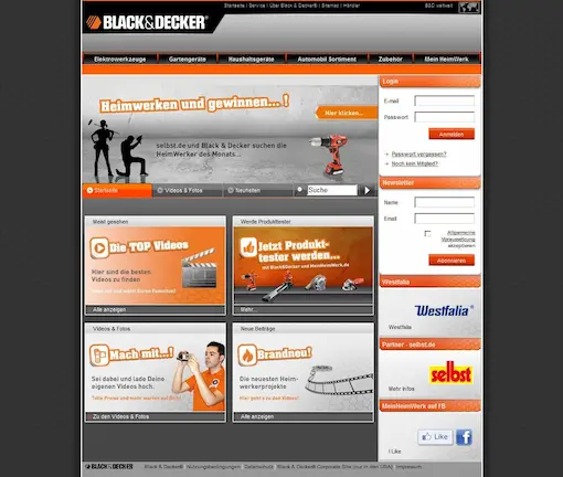 webentwicklung video-portal meinheimwerk.de - black&decker